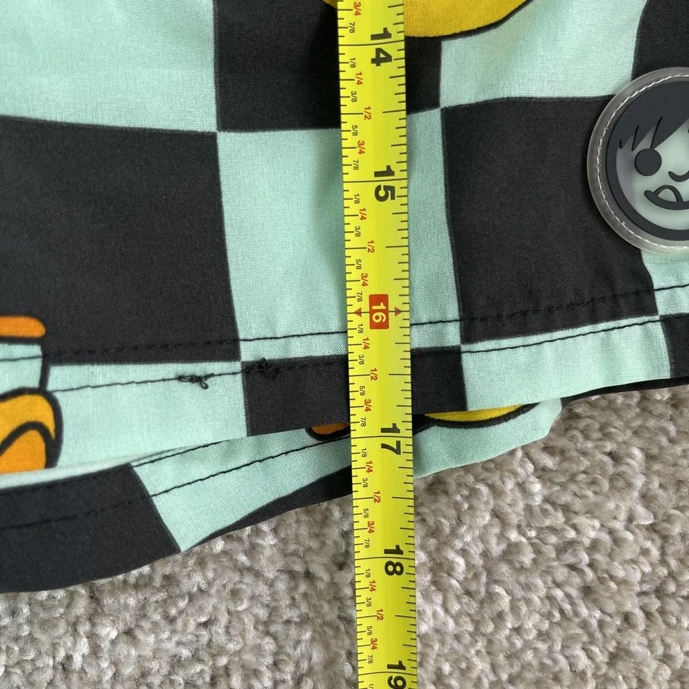 Neff Swim Shorts Mens Large Multicolor Duck Checkered Stretch Trunks Beach